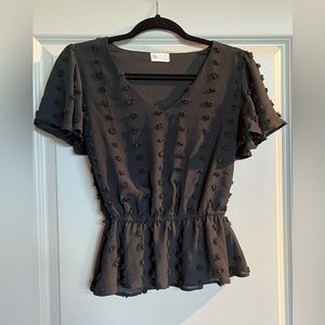 Cute Black Peplum Top
